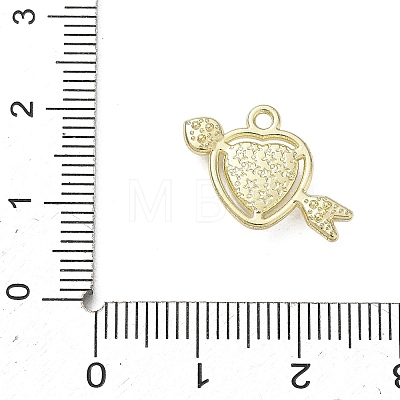 Alloy Rhinestone Pendants Heart with Arrow Charms RB-CBA7D90-03G-1