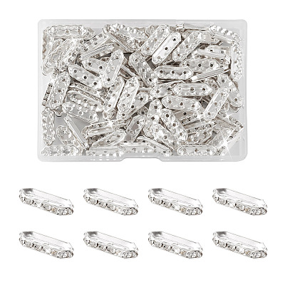 100Pcs 3-Hole Iron Grade A Rhinestone Bridge Spacers RB-SW0001-02-1