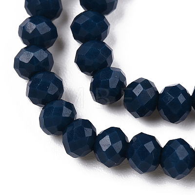 Opaque Solid Color Glass Beads Strands EGLA-A034-P6mm-D16-1