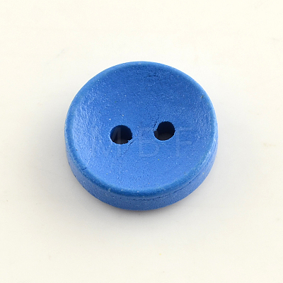 2-Hole Dyed Wooden Buttons BUTT-R031-035-1