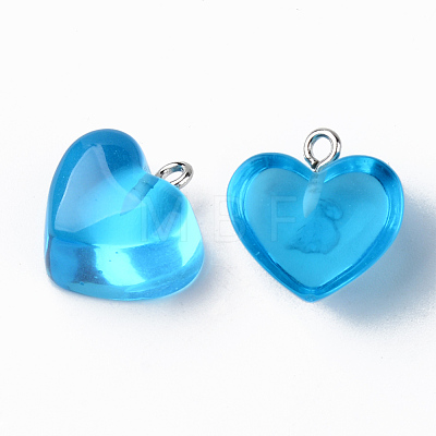 Transparent Resin Pendants X-RESI-R429-30D-1