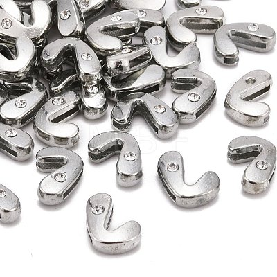 Letter Slider Beads for Watch Band Bracelet Making ALRI-O012-L-NR-1