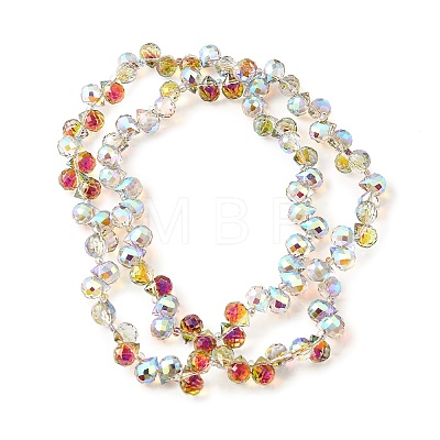 Electroplate Glass Beads Strands EGLA-D030-17Y-1