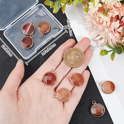 Beebeecraft 10Pcs Natural Red Agate Dyed Pendants G-BBC0001-37B-1