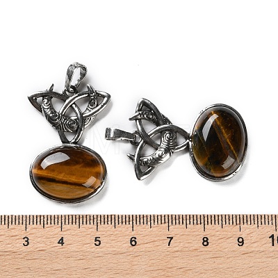 Natural Tiger Eye Pendants G-F777-02AS-06-1