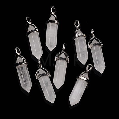 Natural Quartz Crystal Double Terminated Pointed Pendants X-G-F295-04G-1