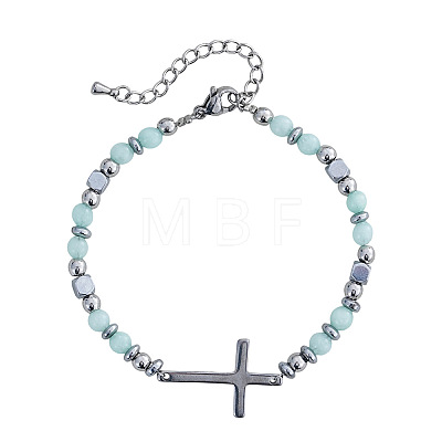 304 Stainless Steel Cross Link Bracelets BS5122-1-1