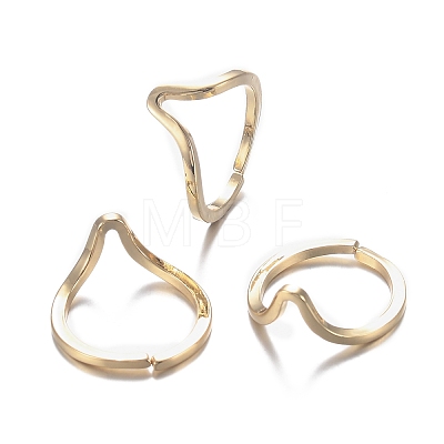 Brass Cuff Rings RJEW-F109-07-1