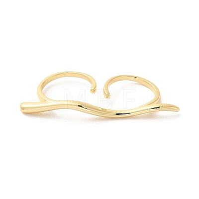 Brass Double Rings RJEW-P098-03G-1