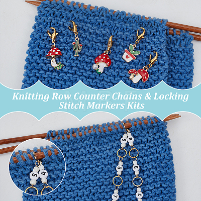 Knitting Row Counter Chains & Locking Stitch Markers Kits HJEW-AB00517-1