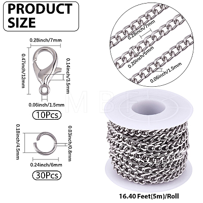 1Roll Aluminium Curb Chains CHA-BM0001-05P-1