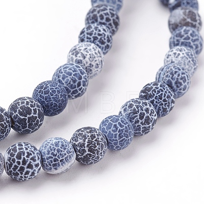 Natural Crackle Agate Beads Strands X-G-G055-6mm-10-1