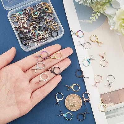  45Pcs 5 Colors 304 Stainless Steel Leverback Earring Finding STAS-NB0001-74-1