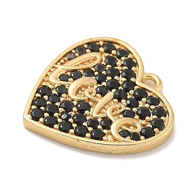 Rack Plating Brass Micro Pave Cubic Zirconia Pendants KK-L224-011G-02-1