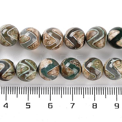 Natural Tibetan Wave Pattern dZi Agate Beads Strands G-B084-A01-01-1