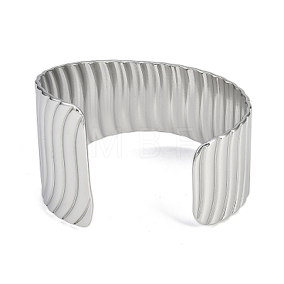 304 Stainless Steel Cuff Bangles for Women BJEW-Z077-04P-1