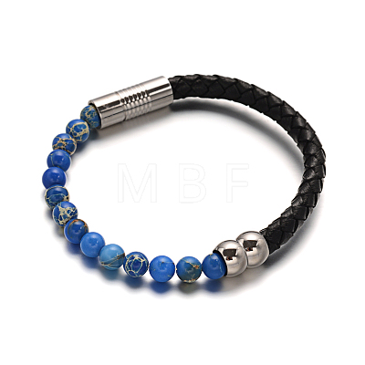 Leather Cord Bracelets BJEW-E273-02M-1
