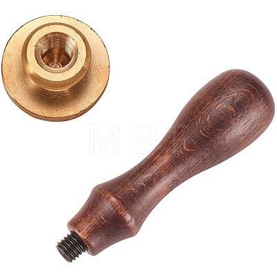 DIY Letter Scrapbook Brass Wax Seal Stamps and Wood Handle Sets AJEW-PH0010-O-1