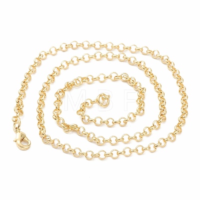 Brass Rolo Chain Necklace Making MAK-F036-01G-1