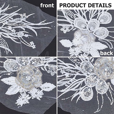 3D Flower Polyester Embroidery Sew on Flower Appliques PATC-WH0008-24A-1