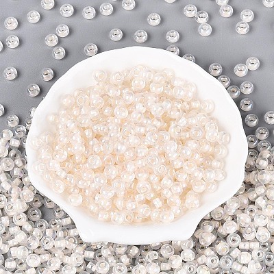 FGB Inside Colours Transparent Glass Seed Beads SEED-T009-01K-1