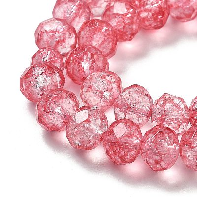 Transparent Crackle Glass Beads Strands CCG-L050-01A-01-1