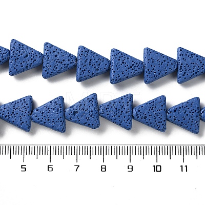 Triangle Dyed Natural Lava Rock Beads Strands G-O126-04A-03-1