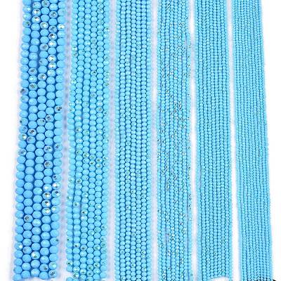 Electroplate Opaque Solid Color Glass Beads Strands EGLA-A044-P6mm-L08-1