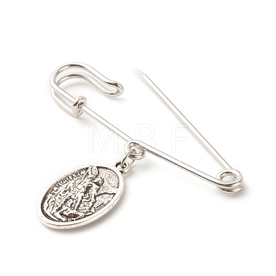 Tibetan Style Alloy Brooch with Charm JEWB-BR00066-1
