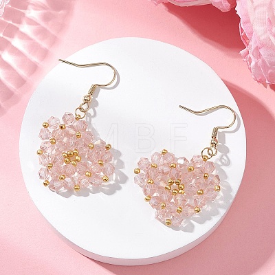 Heart Glass Dangle Earrings EJEW-MZ00639-01-1