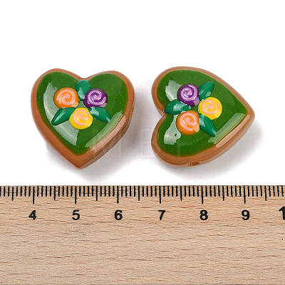 Handmade Heart Lampwork Beads Strands LAMP-P069-04B-01-1