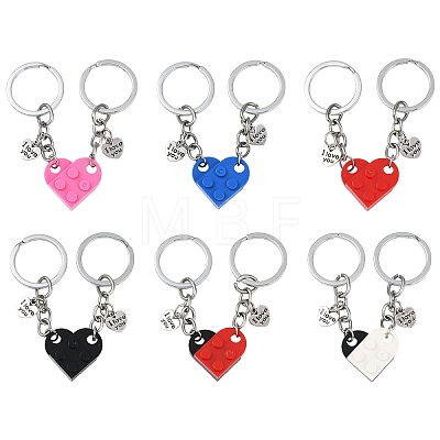 Matching Couple Resin Heart Keychain KEYC-YW00181-01-1