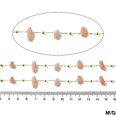 Handmade Natural Sunstone Chip Beaded Chains CHC-F020-09G-06-1