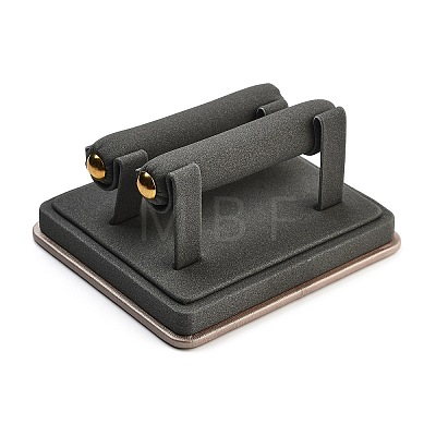 2 T-Bar Imitation Leather Ring Display Rack RDIS-A003-01B-1