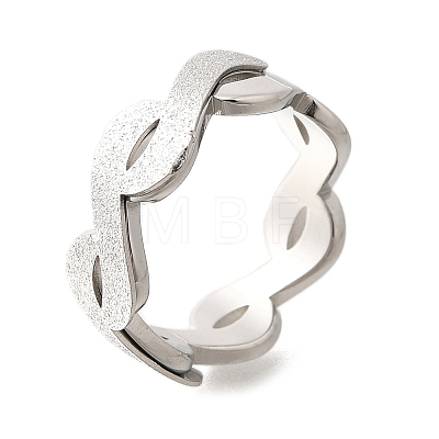 Textured Infinity 304 Stainless Steel Finger Ring for Women RJEW-L126-07B-P-1