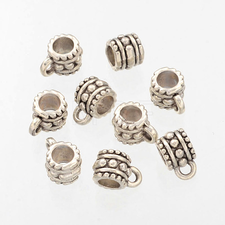 Charm Carrier Barrel Tibetan Silver Tube Bails X-AB644H-1