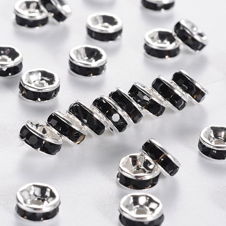 Brass Grade A Rhinestone Spacer Beads RSB037NF-04-1