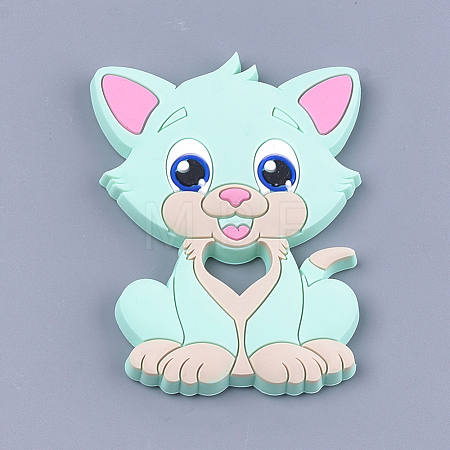Food Grade Eco-Friendly Silicone Kitten Cabochons SIL-T052-08C-1