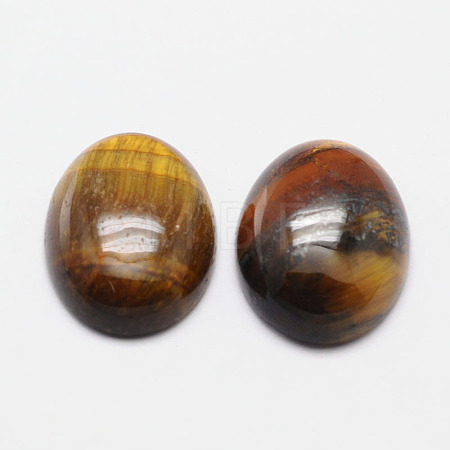 Oval Natural Tiger Eye Cabochons G-K020-40x30mm-04-1