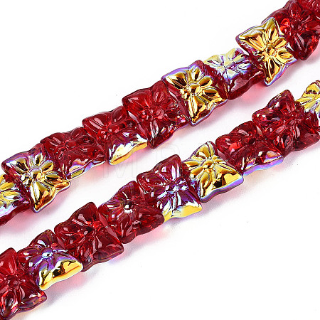 Baking Paint Electroplate Transparent Glass Beads Strands EGLA-N020-05A-1