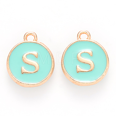 Golden Plated Alloy Enamel Charms ENAM-S118-05S-1