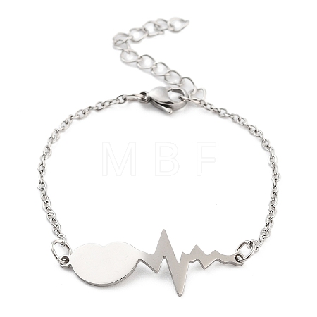 Non-Tarnish Stainless Steel Cable Chain Link Bracelets for Women Men STAS-Z061-01P-02-1