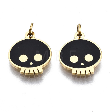 316 Surgical Stainless Steel Enamel Charms X-STAS-S116-333G-1
