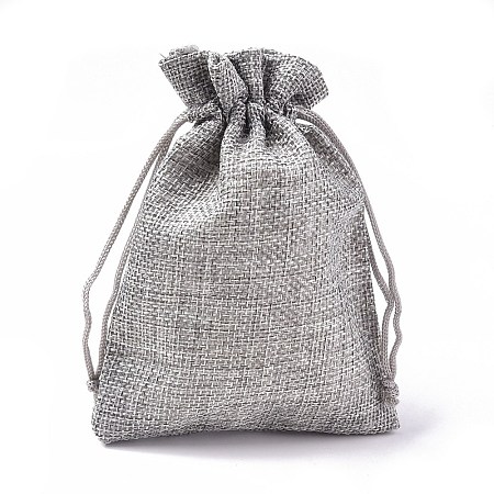 Polyester Imitation Burlap Packing Pouches Drawstring Bags X-ABAG-R004-14x10cm-11-1