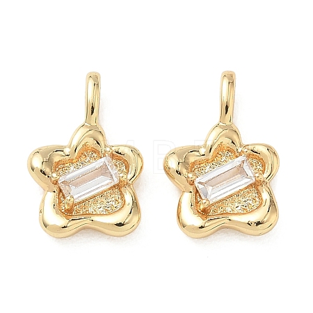 Valentine's Day Brass Micro Pave Clear Cubic Zirconia Charms KK-C259-14G-1