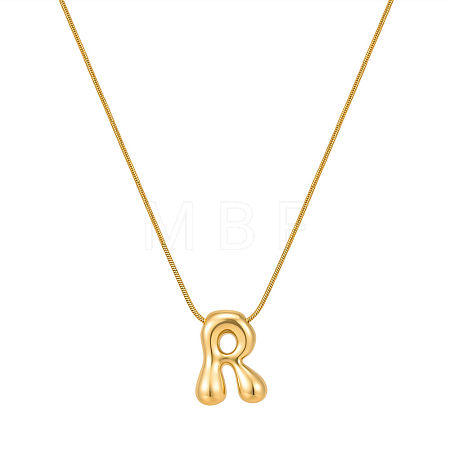 304 Stainless Steel Alphabet Pendant Necklaces for Men and Women GP1122-18-1