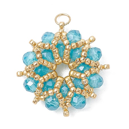 AB Color Plated Glass Pendants PALLOY-MZ01314-02-1