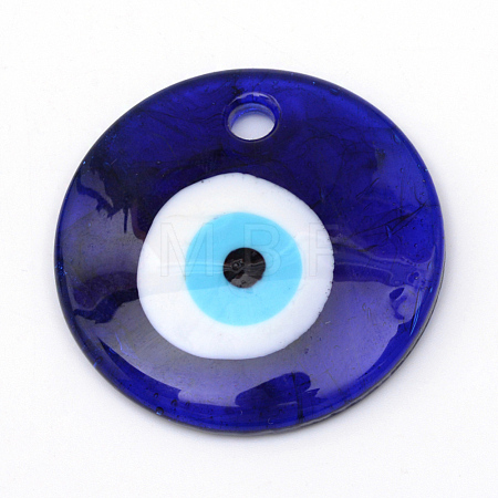 Handmade Evil Eye Lampwork Pendants X-LAMP-R134-30mm-01-1