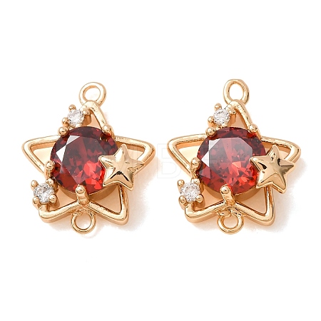 Brass Pave Cubic Zirconia Connector Charms CU-CBAEC99-13G-01-1