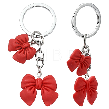 Resin Bowknot Pendant Keychains KEYC-YW00276-1